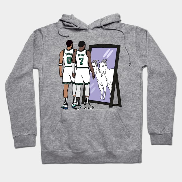 Jayson Tatum and Jaylen Brown Mirror GOATs Hoodie by rattraptees